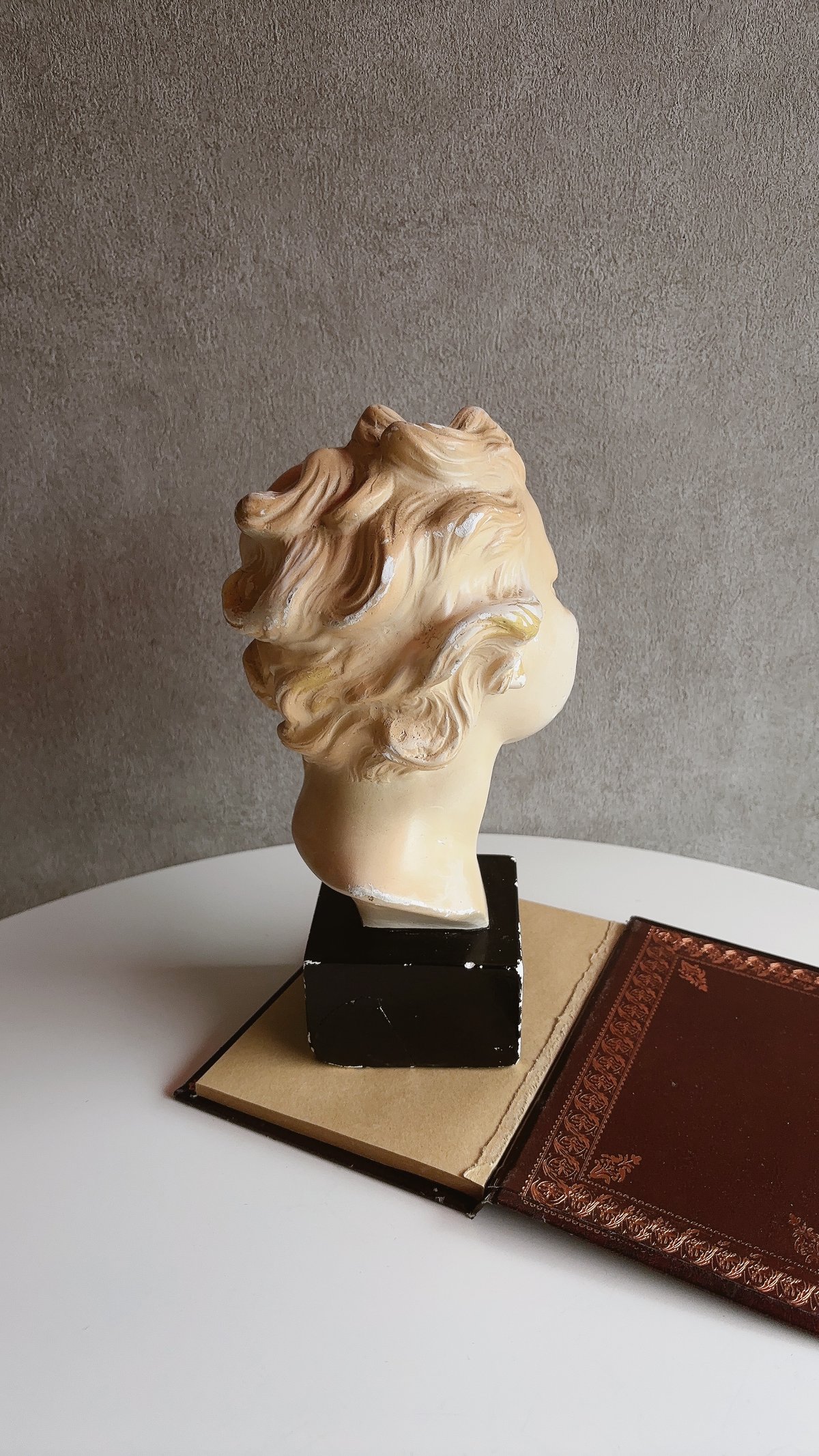 フランス直輸入／蚤の市】 石膏のフェイスオブジェ 1900〜20年