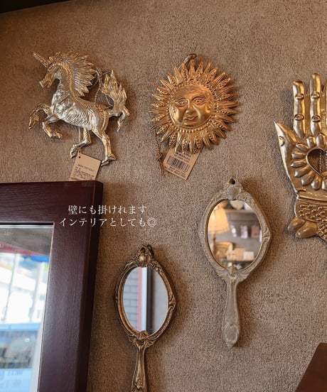 decorative wall hand mirror