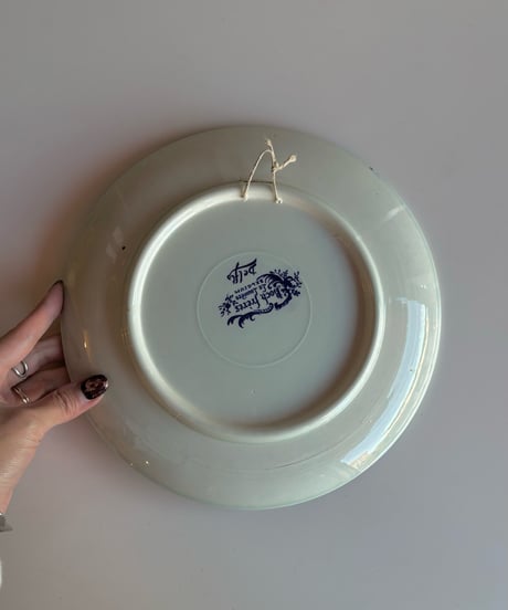【チェコ蚤の市】ベルギーBoch freres La Louviere／ wall plate 本を読んでる女性🇧🇪