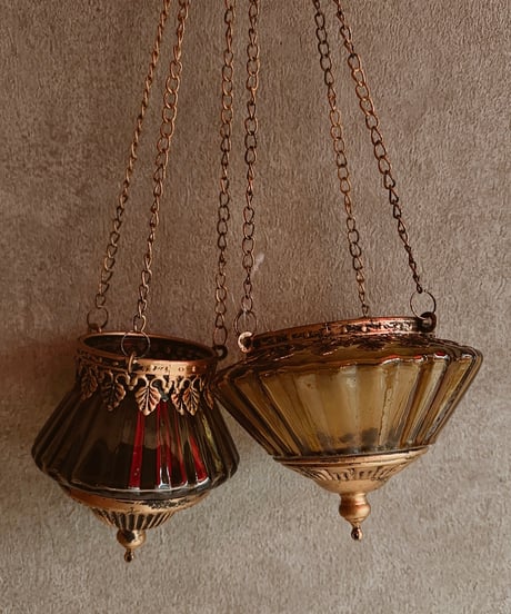 candle hanging glass