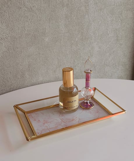 真鍮×ガラス marble tray