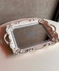 decorative mirror tray  white