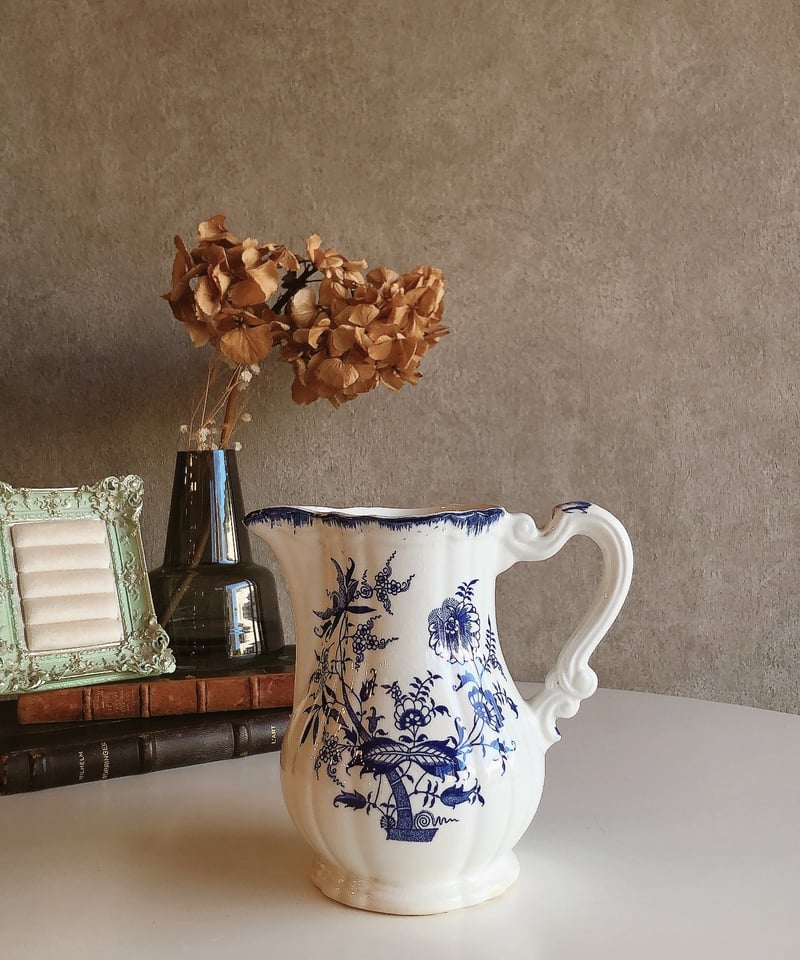 フランス　蚤の市　wool刺繍　ケトル♥ フランス蚤の市】DIGOIN SARREGUEMINES 水差し | aldee :k