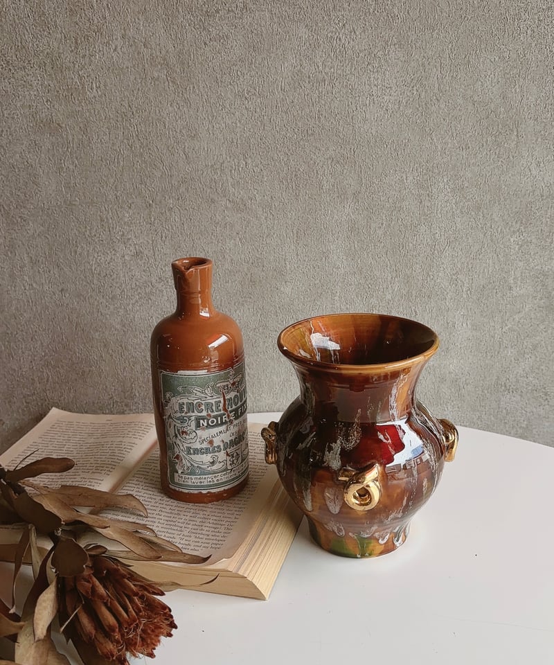 フランス陶器　アンティーク 花瓶 フランスアンティーク フラワーベース 陶器 花瓶 ジャグ