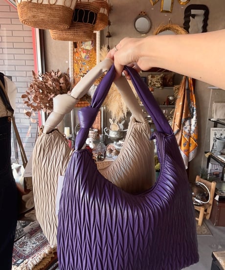 2way pleats round bag