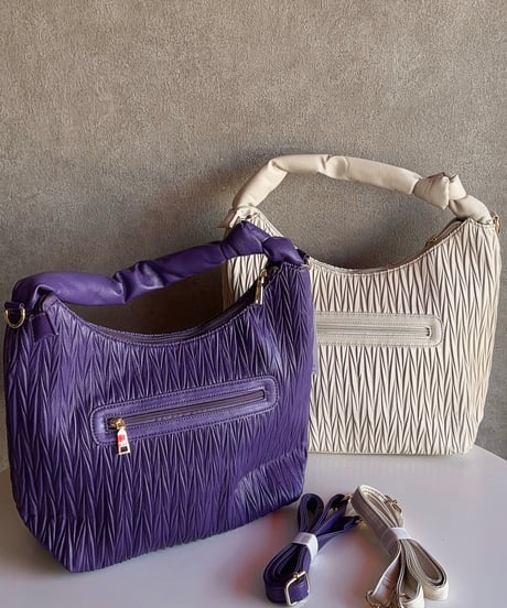 2way pleats round bag