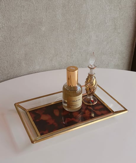真鍮×ガラス marble tray