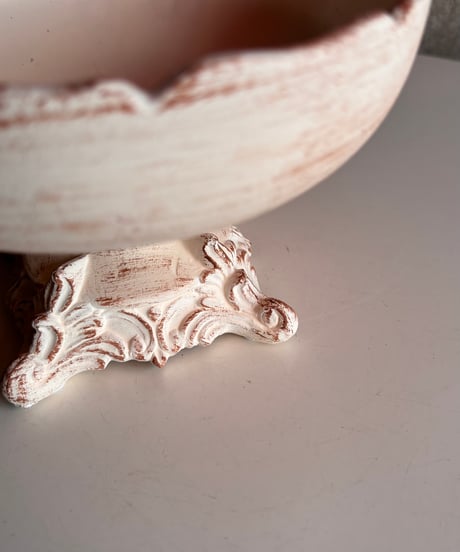 white baroque compote