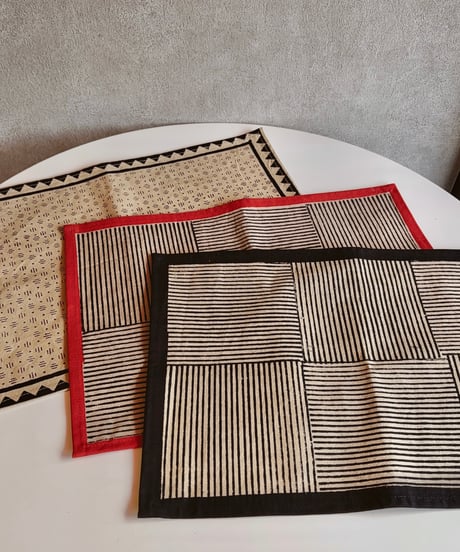 コットン製 blockprint luncheon mat 🇮🇳