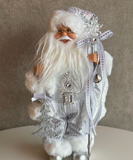 Christmas Santa objet  「silver＆white」