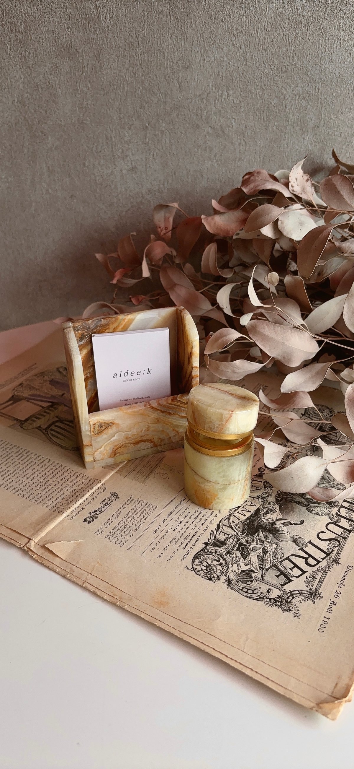 フランス蚤の市】 onyx card stand 1970年もの | aldee :k