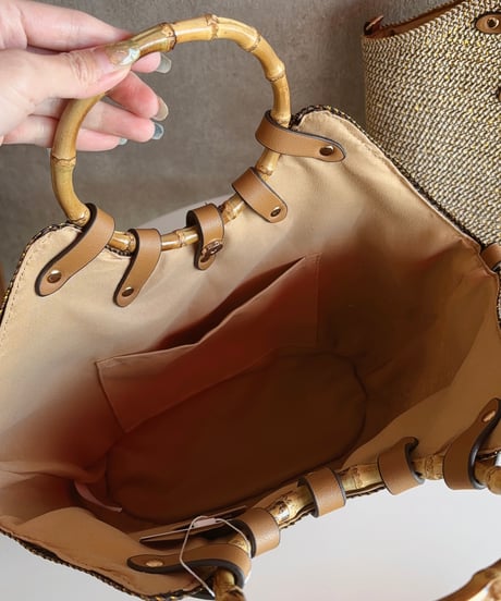 bamboo handle tote bag