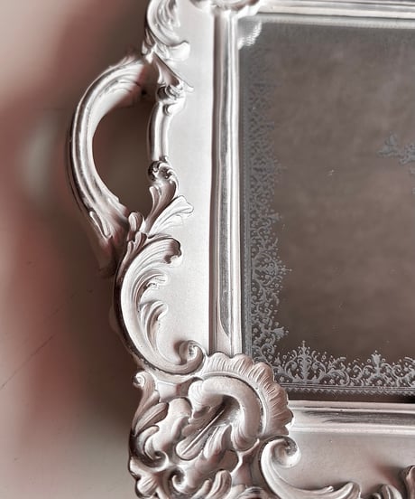 decorative mirror tray  white