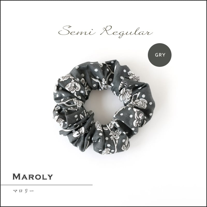 Maroly マロリー / グレー＞リバティ タナローン コットン シュシュ 