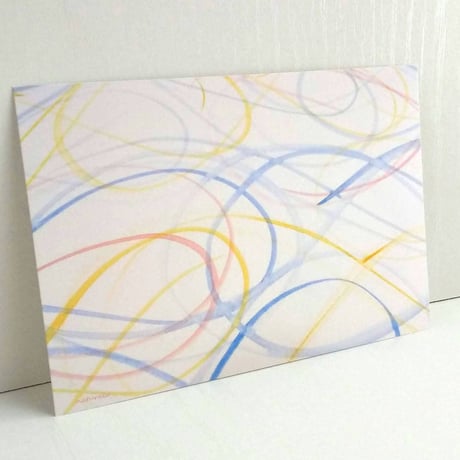 抽象水彩画「カーブ」ポストカード/3枚セット naturako