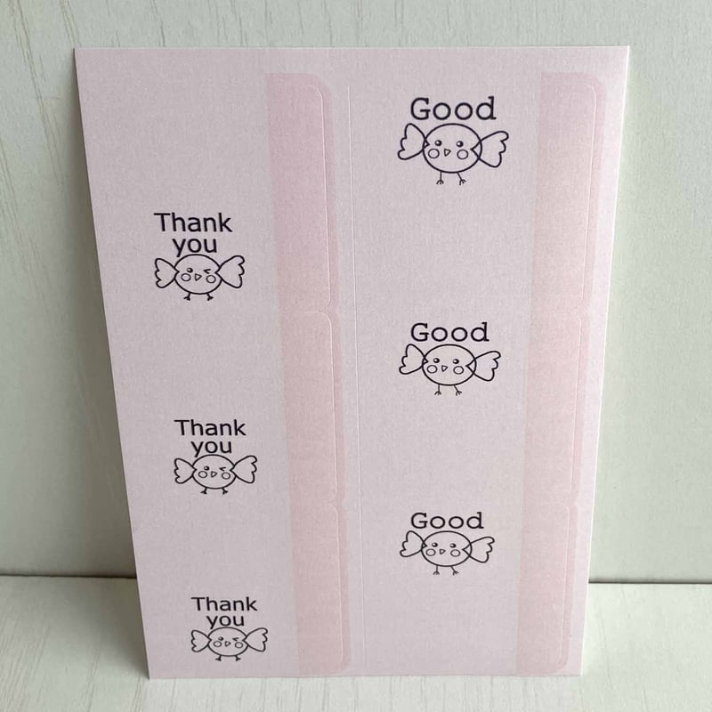 ことりんこシリーズ 大サイズ 付箋 3シート入（6枚／シート）「Thank 