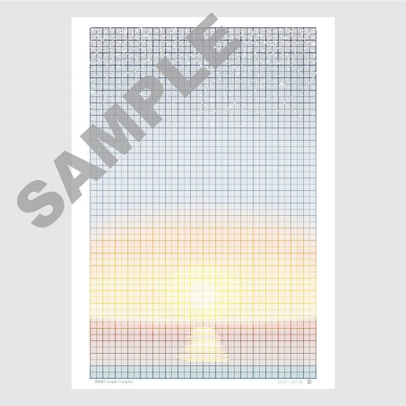 Graph×Graphic 方眼紙×グラフィック：太陽と水平線（A4サイズ D