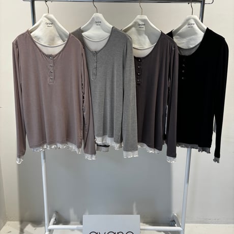 856738  ベア天ヘンリーネックロンT