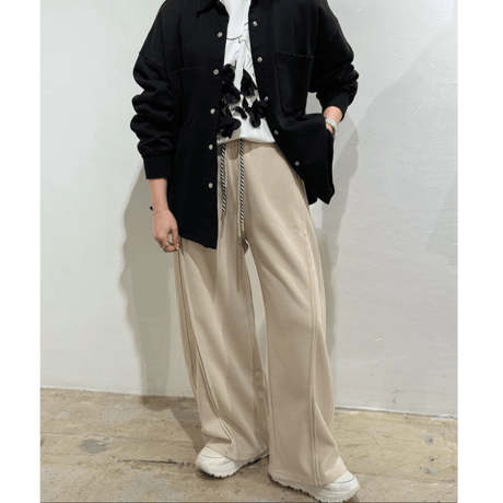 【paulinebleu】ダブルコードスウェットワイドパンツ