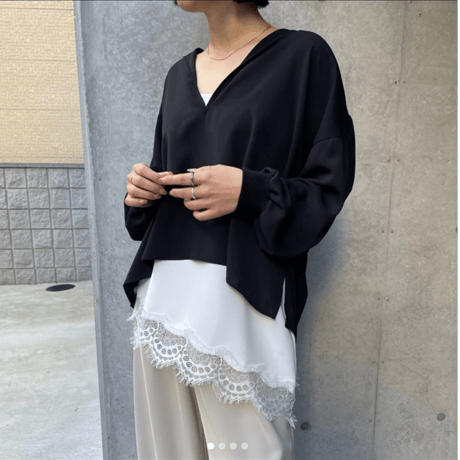 【Anna Kerry】レースヘムアシンメトリーキャミソール