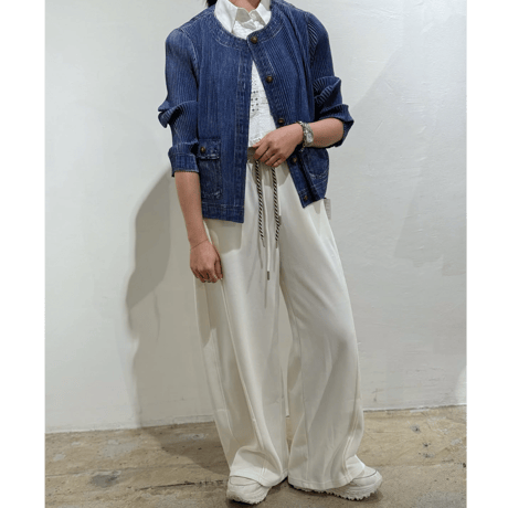 【paulinebleu】ダブルコードスウェットワイドパンツ
