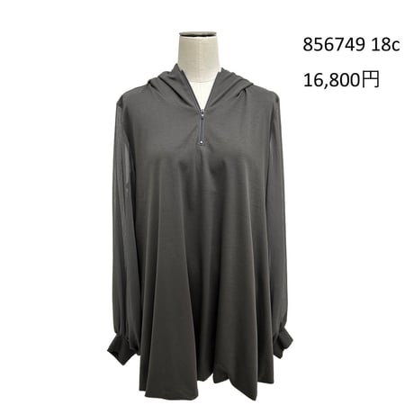 856749 バルーンシルエットフーディチュニック