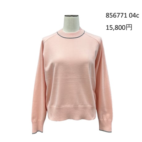 856771 配色ライン入りニットプルオーバー