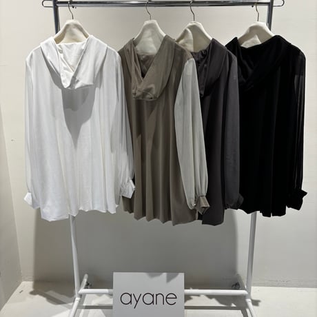856749 バルーンシルエットフーディチュニック