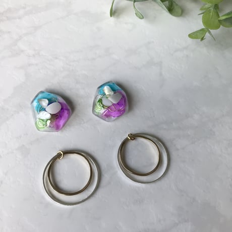 2wayレジンアートピアス