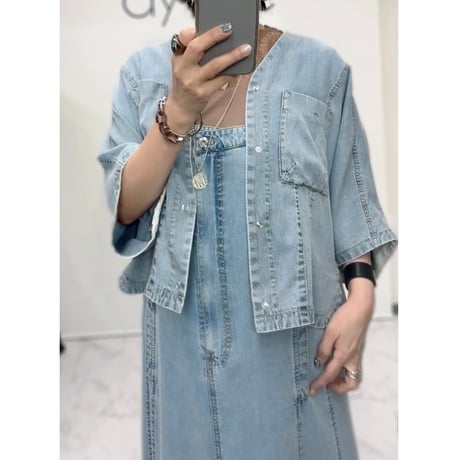 826504  テンセルデニムジャンパースカート
