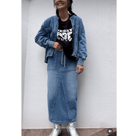 INDKNIT マキシペインタースカート