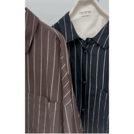 836618ピンストライプロングシャツ