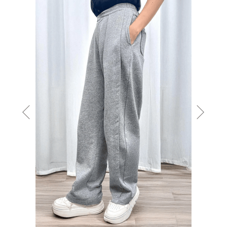 【INDKNIT】ダブルステッチ カーブパンツ