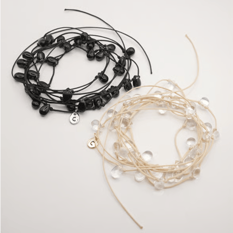 【CHIGNON】再々販売　ドロップガラスコードネックレス