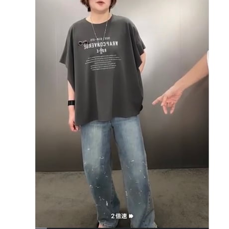 826519 ポンチョ型ロゴTシャツ