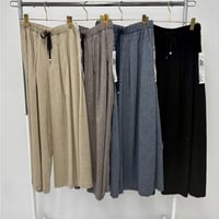 836607リネン混スラブワイドパンツ