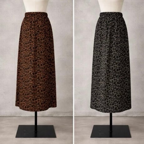 【sirodelabonte】 leopard lib　pencil skirt