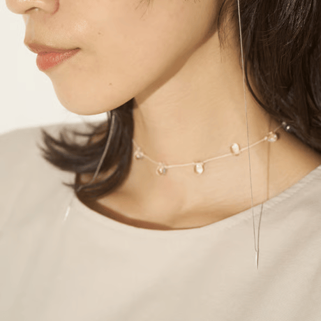 【CHIGNON】再々販売　ドロップガラスコードネックレス