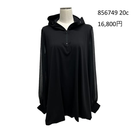 856749 バルーンシルエットフーディチュニック
