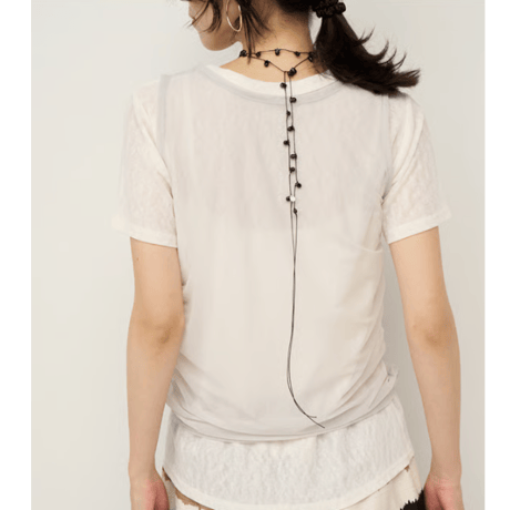 【CHIGNON】再々販売　ドロップガラスコードネックレス