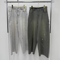 836626グレイッシュデニムバレルレッグパンツ
