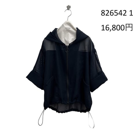 826542 メッシュフーディブルゾン