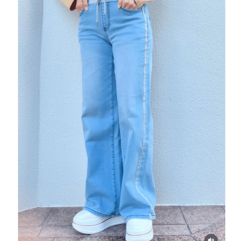 新色入荷】INDKNIT インディニット サイドラインワイドパンツ
