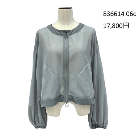 836614クルーネックメッシュブルゾン