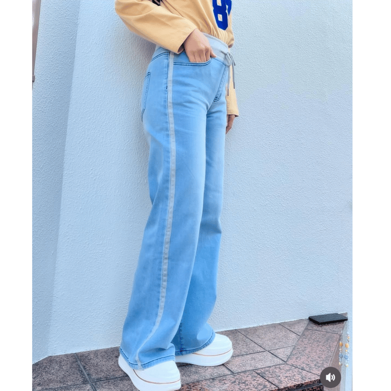 新色入荷】INDKNIT インディニット サイドラインワイドパンツ