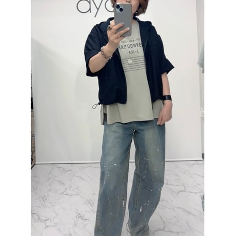 826542 メッシュフーディブルゾン