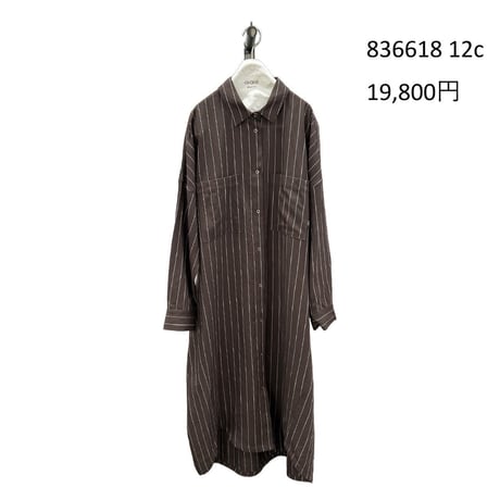 836618ピンストライプロングシャツ