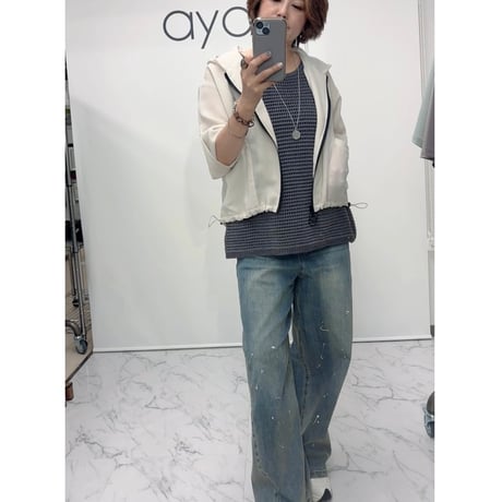826542 メッシュフーディブルゾン