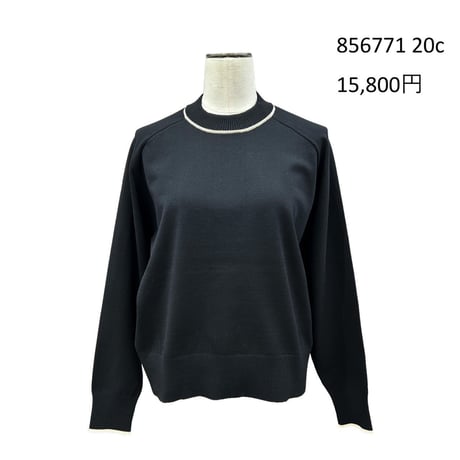 856771 配色ライン入りニットプルオーバー