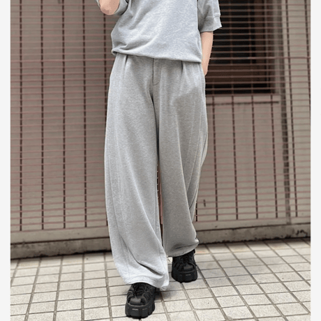 【INDKNIT】ダブルステッチ カーブパンツ